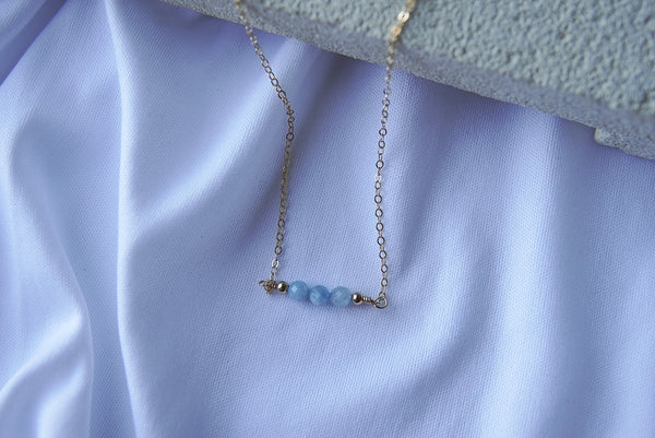 MARCH-Aquamarine birthstone necklace